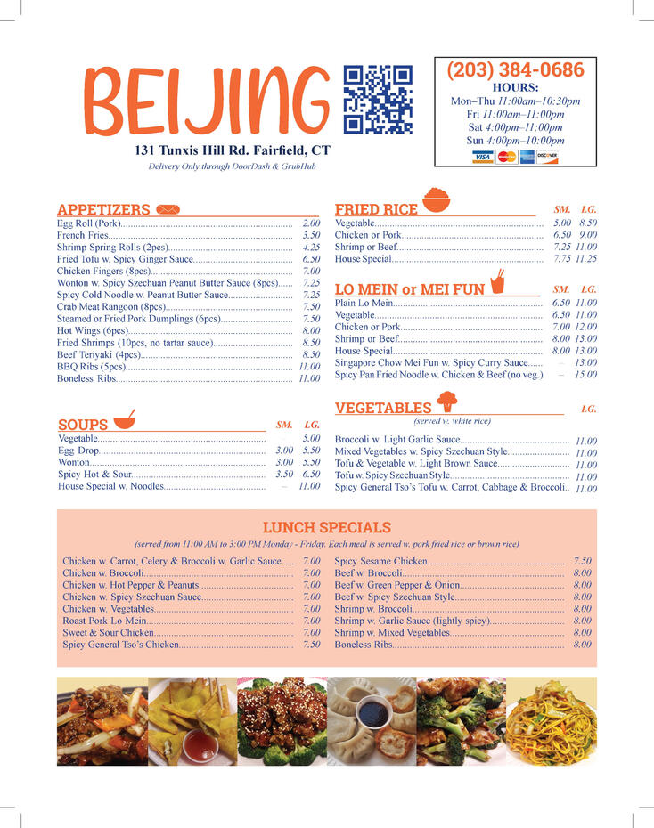 Beijing Menu Front Beijing Menu Front