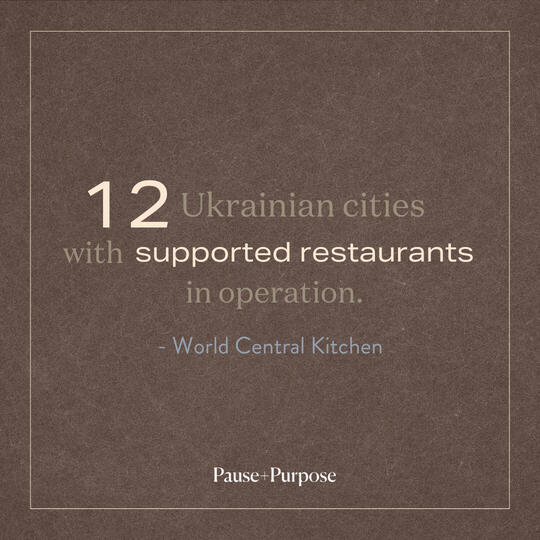 Support Ukraine Brown Pause + Purpose's Instagram post stating multiple quotes of the turmoil in Ukraine.